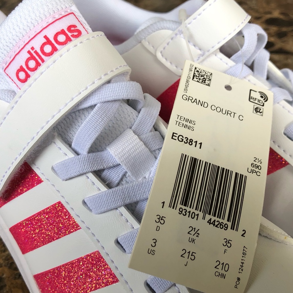 adidas Little Girls Grand Court Stay-Put sneakers - Picture 9 of 13